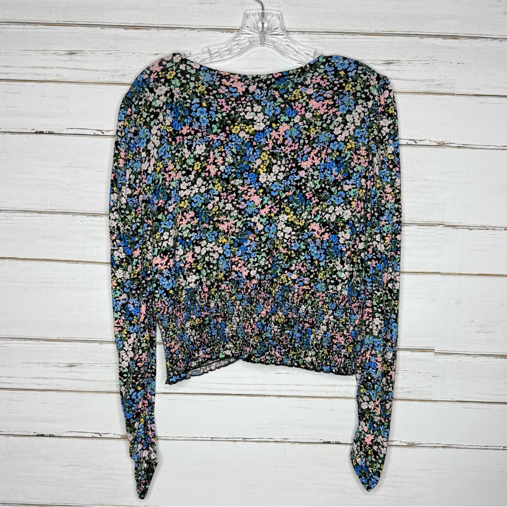 New Look Floral Shirred Long Sleeve Top — image 2 of 4